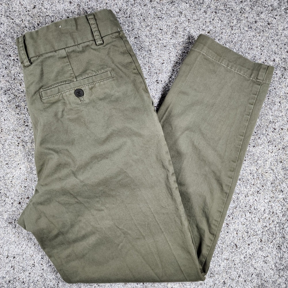 Zara Chino Pants Mens 32 Olive Green Stretch Cotton Twill Excellent